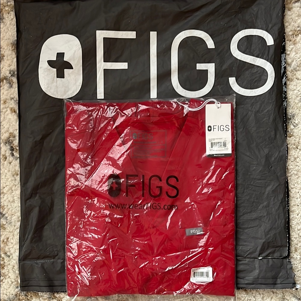 FIGS Winning Red Catarina Scrub Top